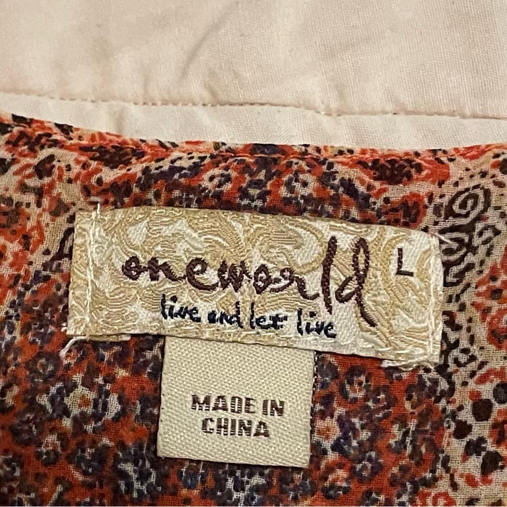 One World Multicolor Patterned Blouse - image 7